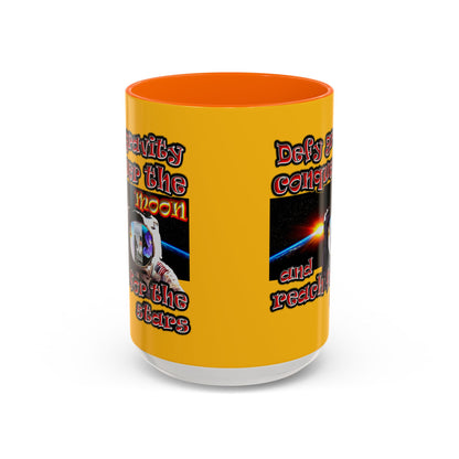 defy conquer reach - Accent Mug (yellow)