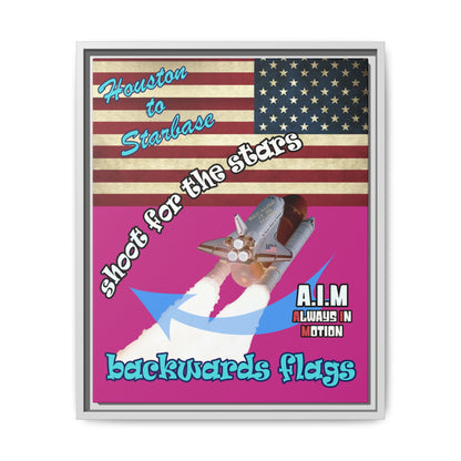 shoot for the stars - framed canvas art (pink)