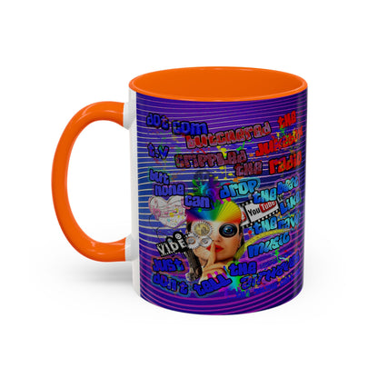 drop the beat - Accent Mug (purple wave)