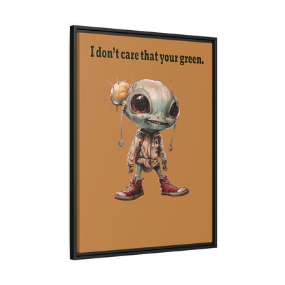 I don't care that your green - framed canvas art (light brown)