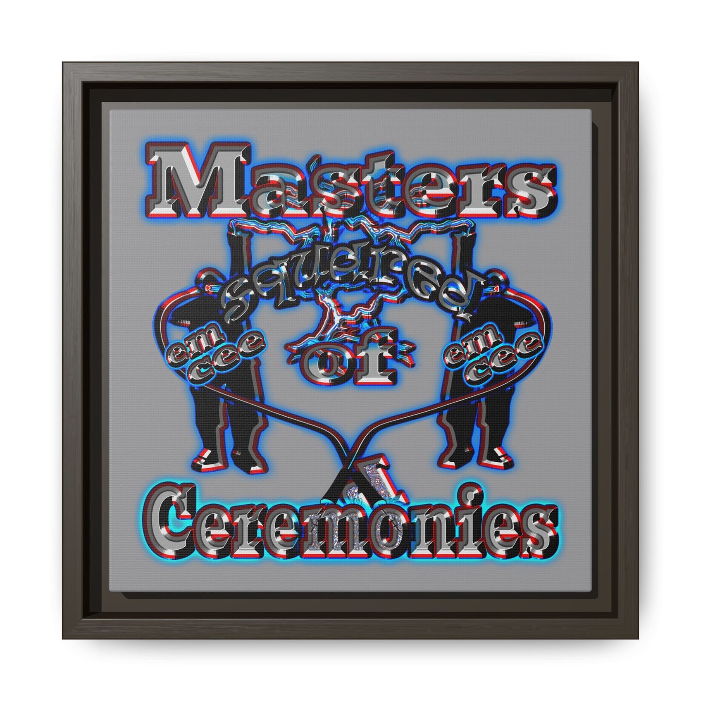 em cee squared - framed canvas art (grey)