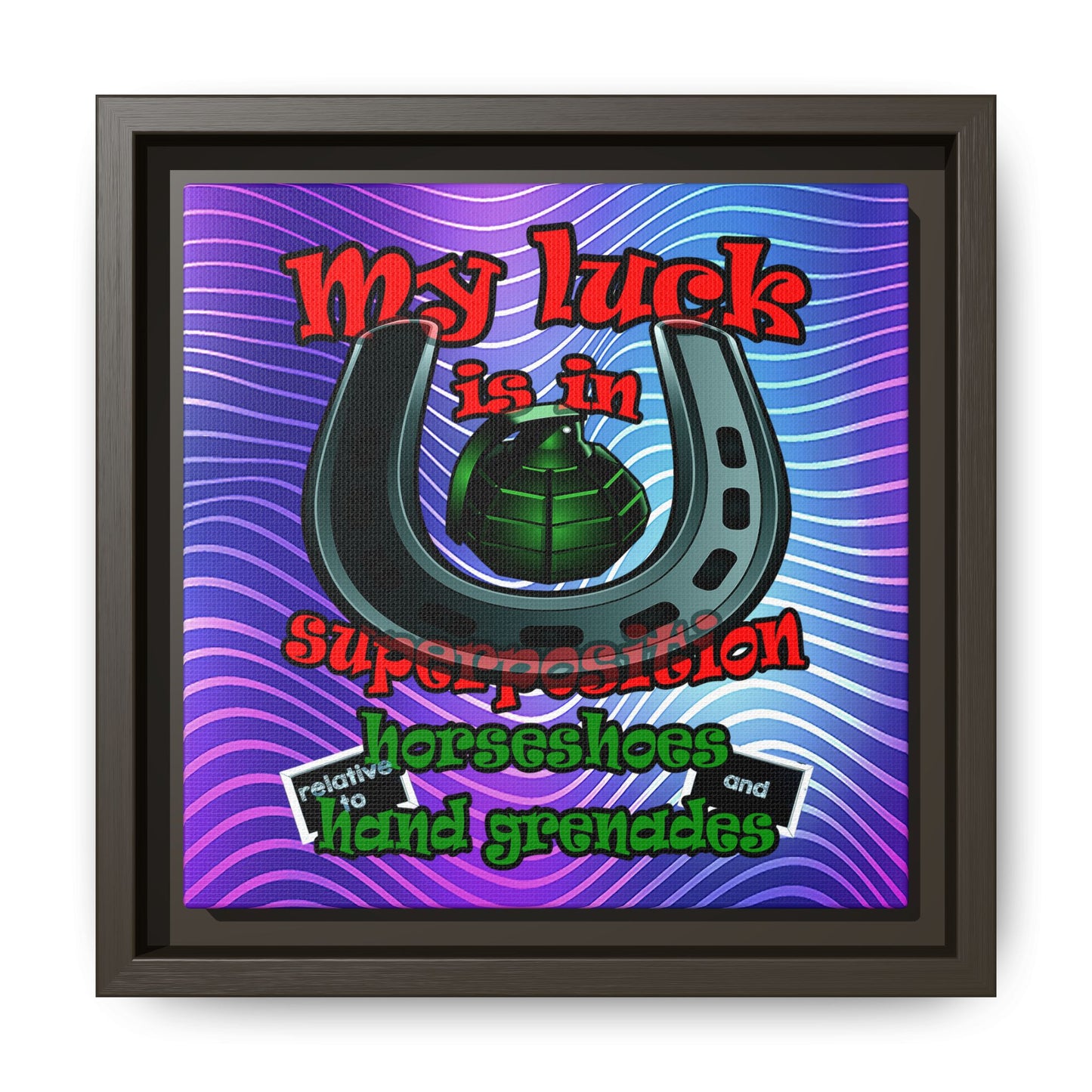 my luck - framed canvas art (purple wave)