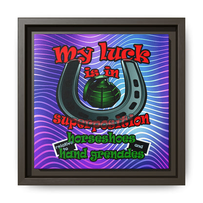 my luck - framed canvas art (purple wave)