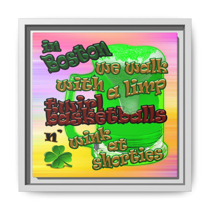 celtics logo - framed canvas art (color blur)