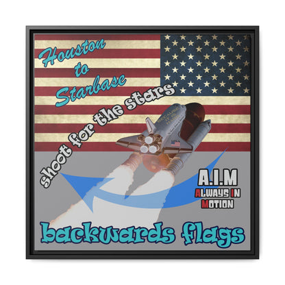 shoot for the stars - framed canvas art (grey)