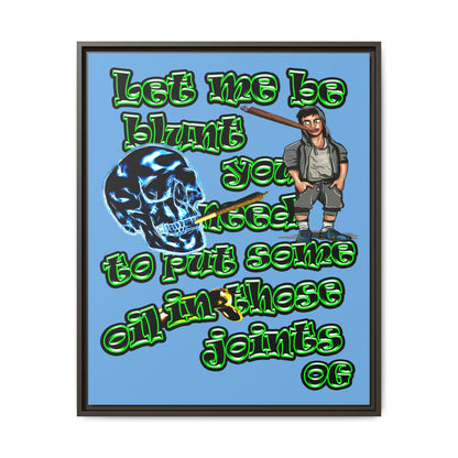 og - framed canvas art (light blue)