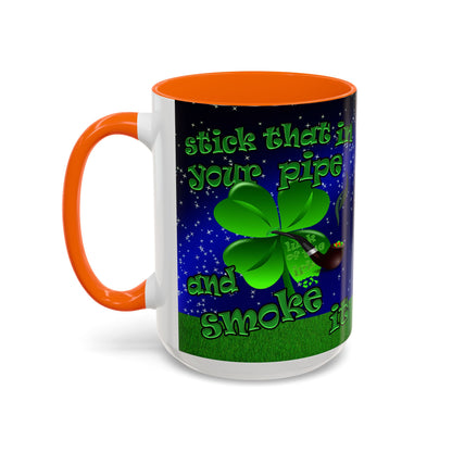 celtics logo - Accent Mug ('snoops' background)