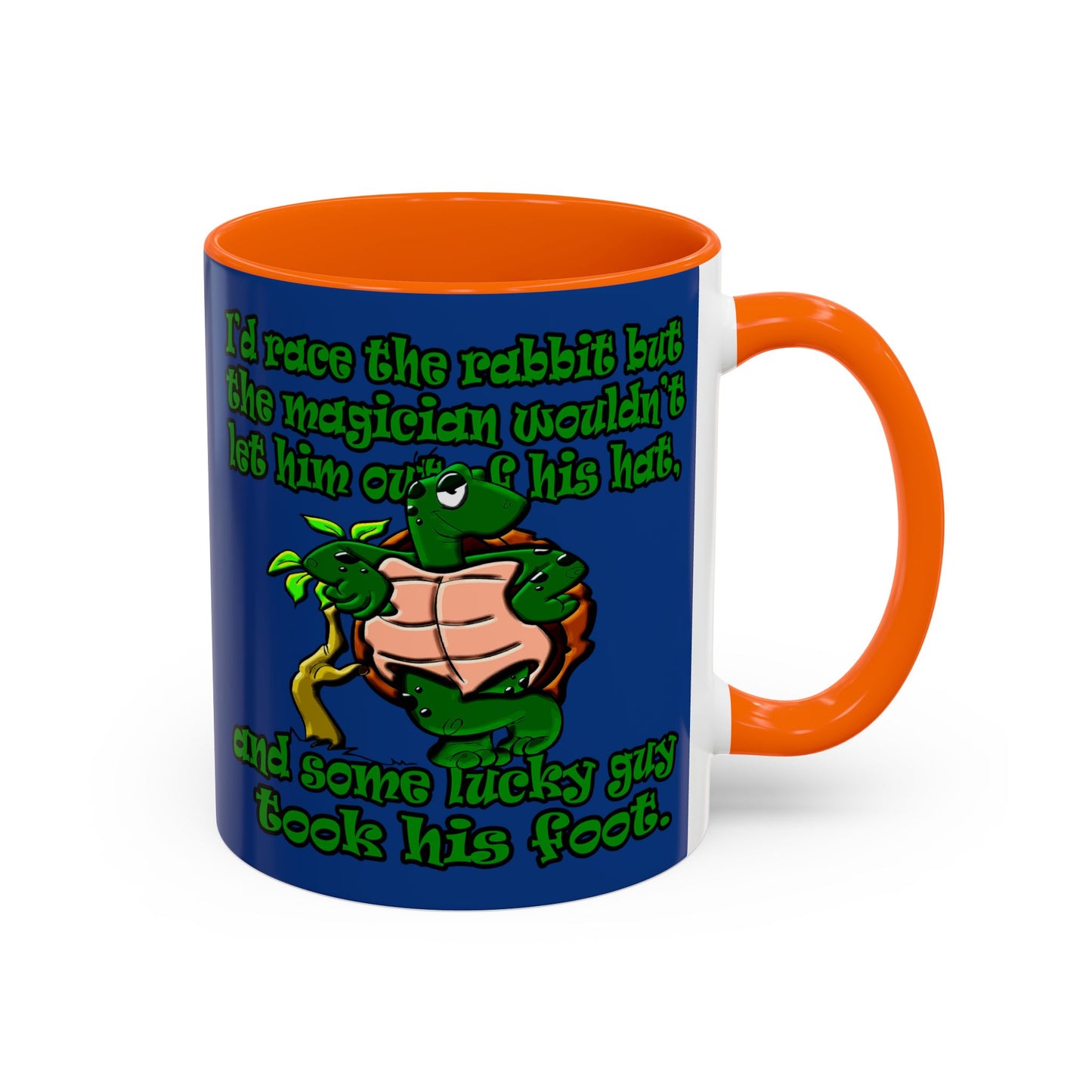 turtle race - Accent Mug (dark blue)