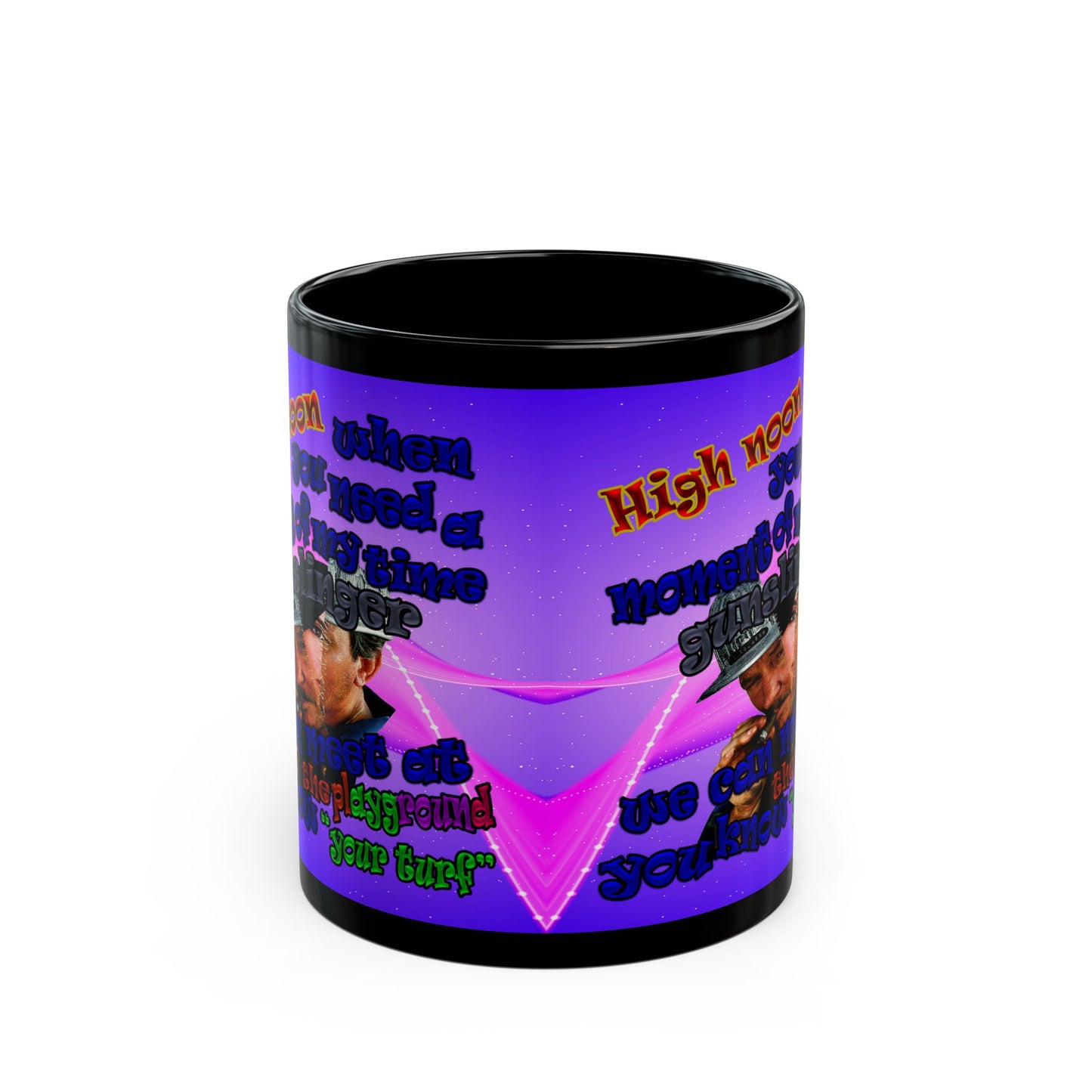high noon - Black Mug (purple-pink wave)