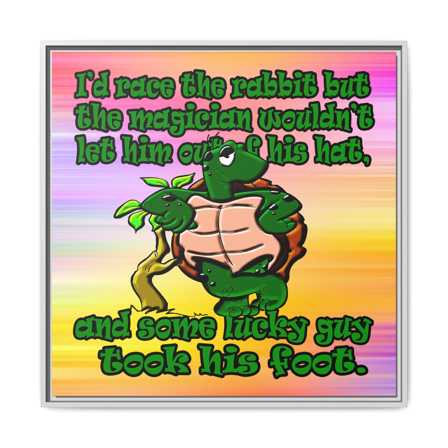 turtle race - framed canvas art (color blur)
