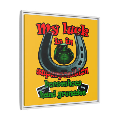 my luck - framed canvas art (yellow)