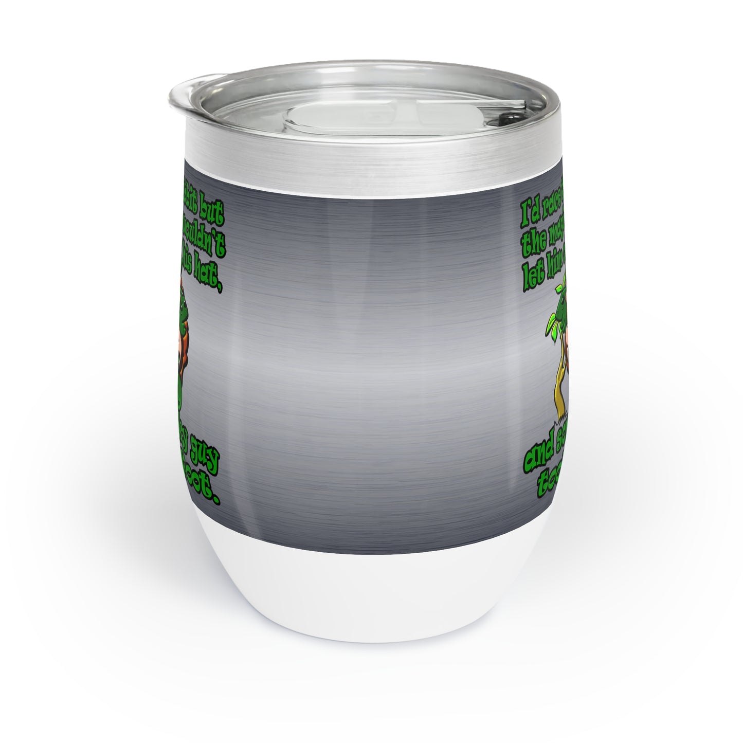 turtle race - Chill Wine Tumbler (brushed nickel)