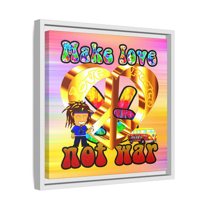 love peace - framed canvas art (color blur)