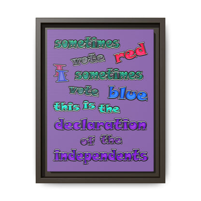 declaration of the independents - framed canvas art (light purple)