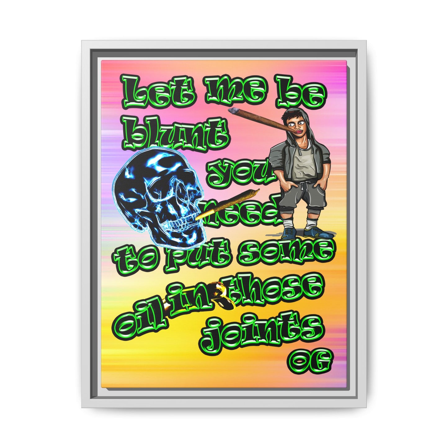 og - framed canvas art (color blur)
