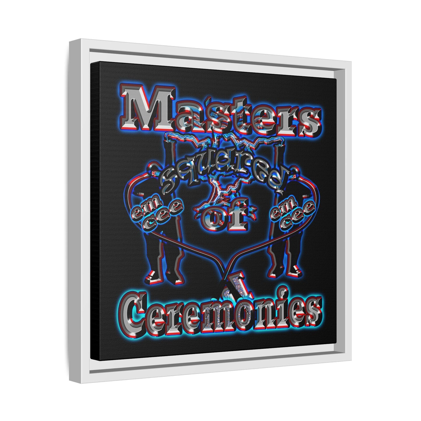 em cee squared - framed canvas art (black)