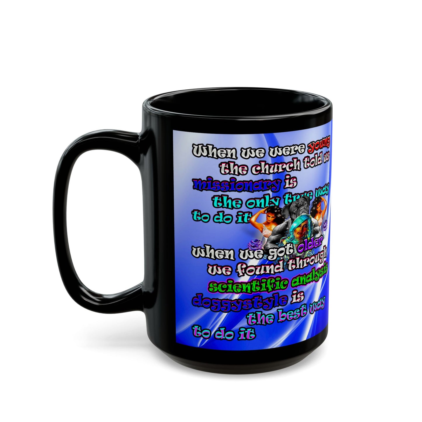 doggystyle - Black Mug (blue-white wave)