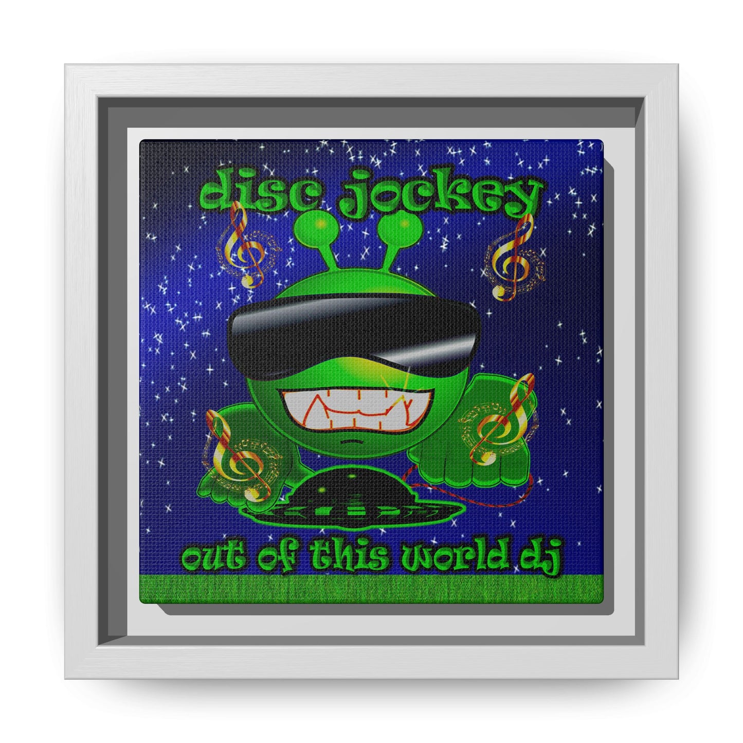 disc jockey - framed canvas art ('snoops' background)