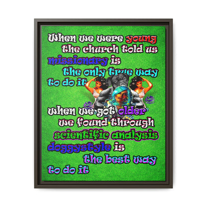 doggystyle - framed canvas art (green turf)