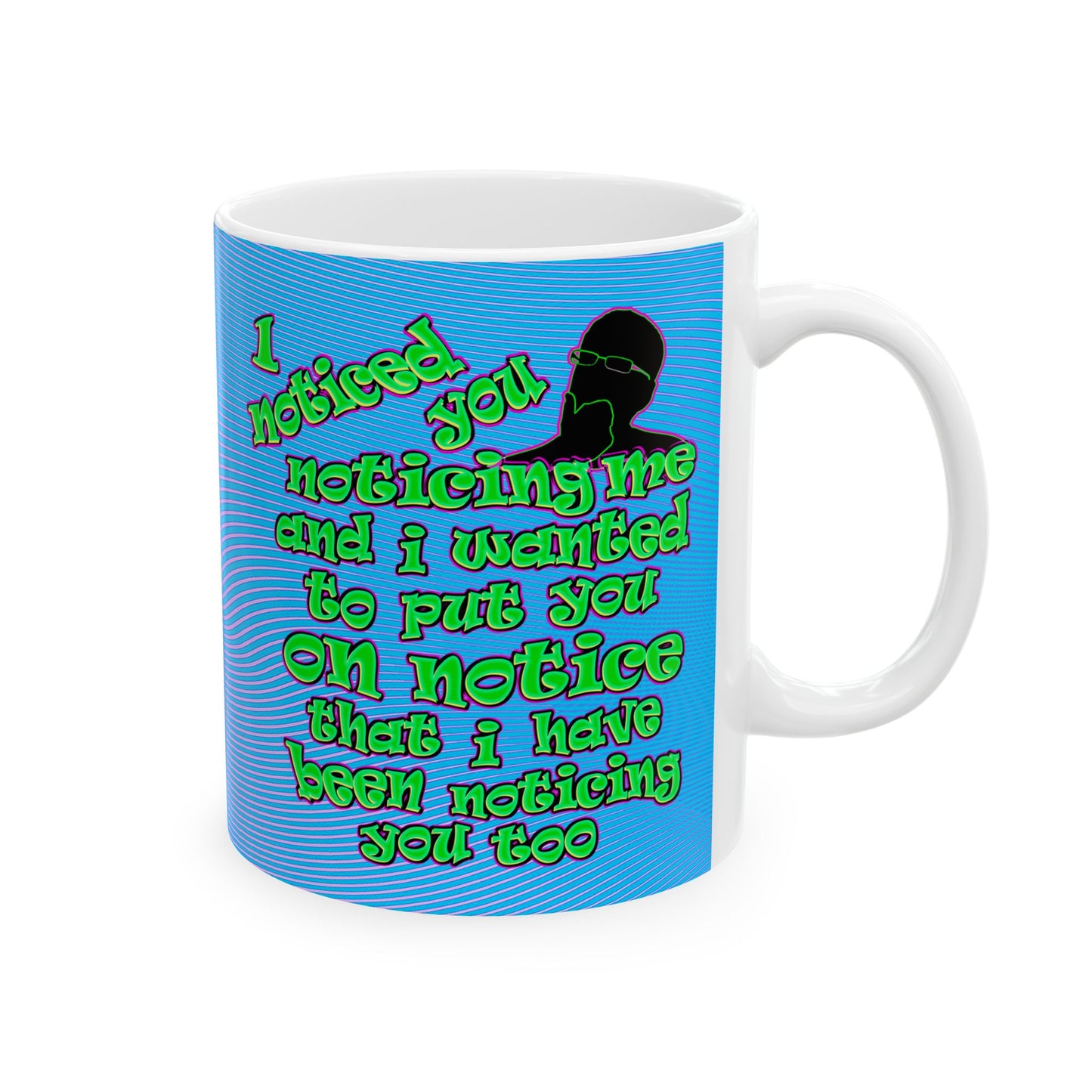 noticed you noticing - White Mug (light blue-purple wave)