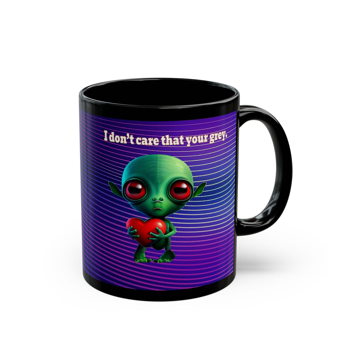 I don't care that your grey - Black Mug (purple wave)
