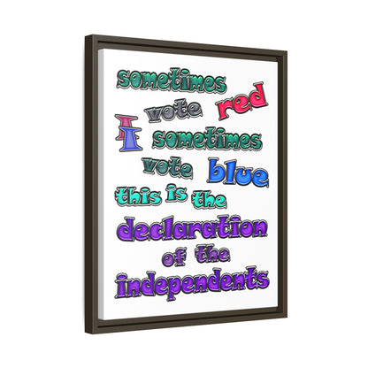 declaration of the independents - framed canvas art (white)