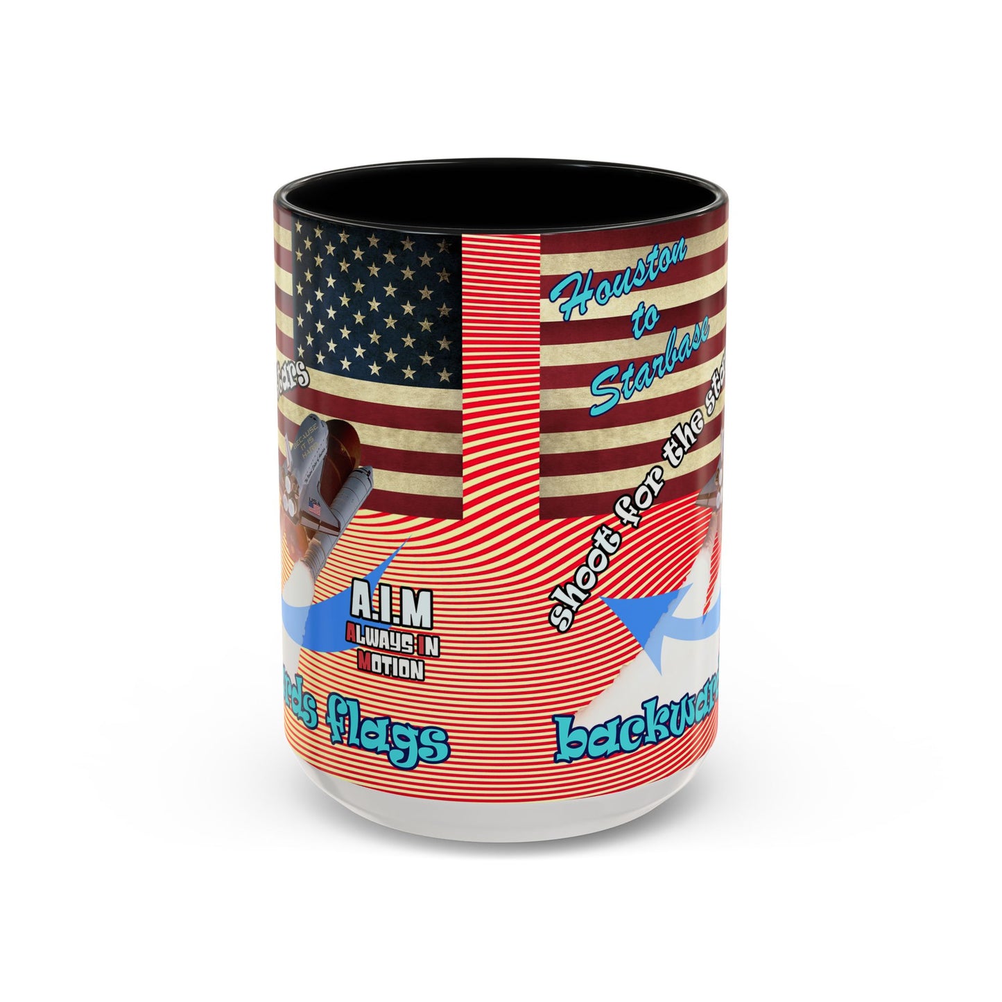 shoot for the stars - Accent Mug (yellow-orange wave)