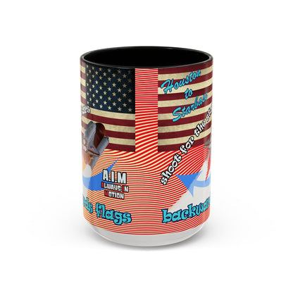 shoot for the stars - Accent Mug (yellow-orange wave)