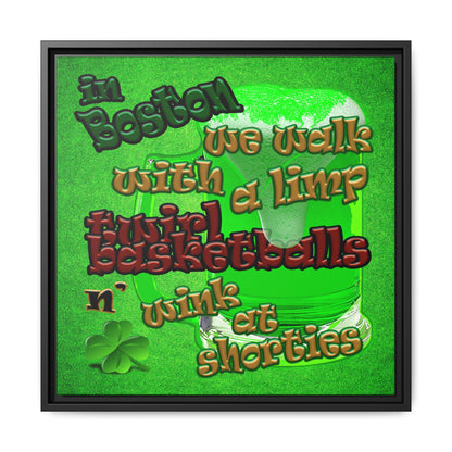 celtics logo - framed canvas art (green turf)