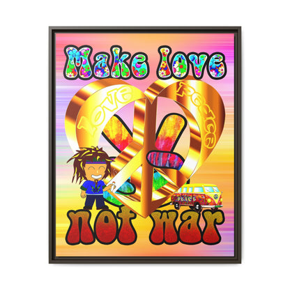 love peace - framed canvas art (color blur)