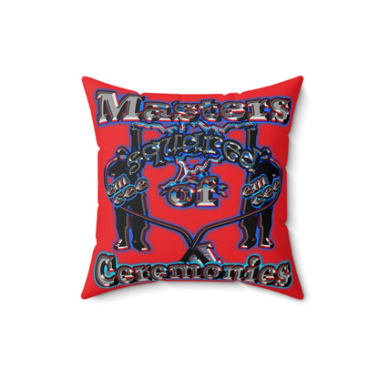 em cee squared - Spun Polyester Square Pillow - (red)