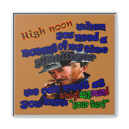high noon - framed canvas art (light brown)