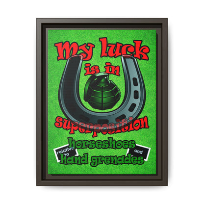 my luck - framed canvas art (green turf)