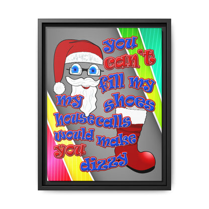 santa's shoes - framed canvas art (rainbow split)