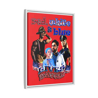 rw&b lives matter - framed canvas art (red)