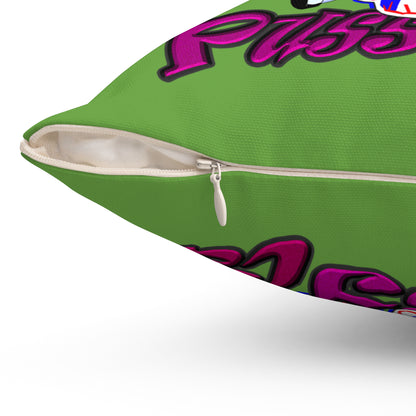 tag that - Spun Polyester Square Pillow - (green)