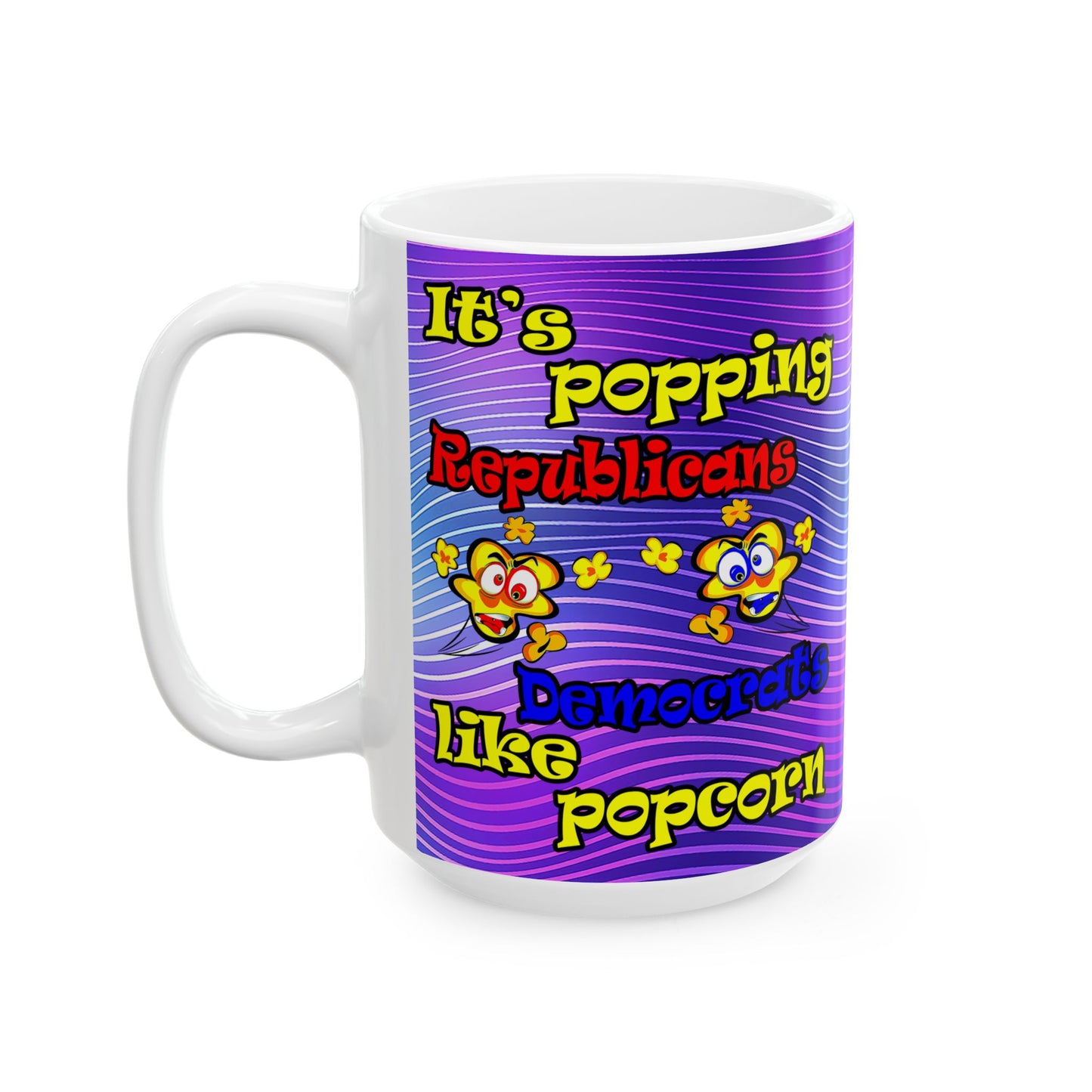 popping like popcorn - White Mug (purple wave)