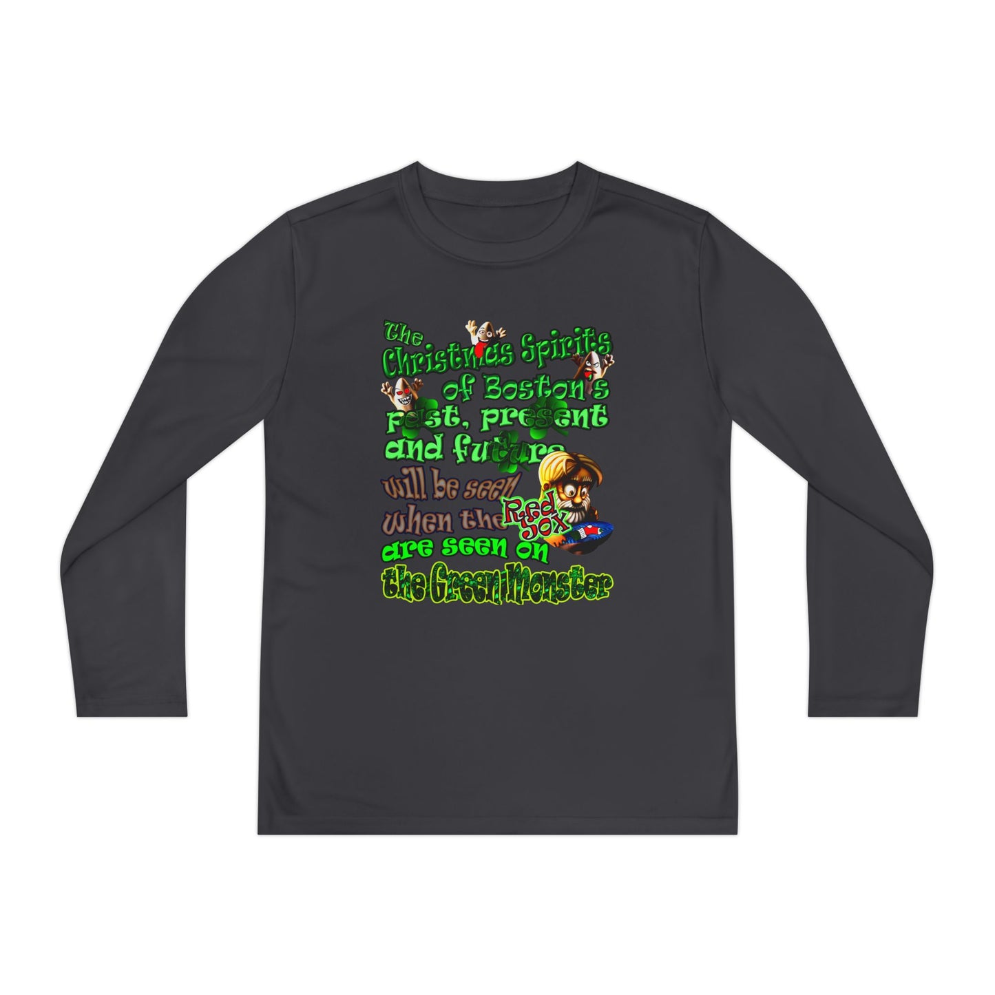christmas spirits of boston - Youth Long Sleeve Competitor Tee