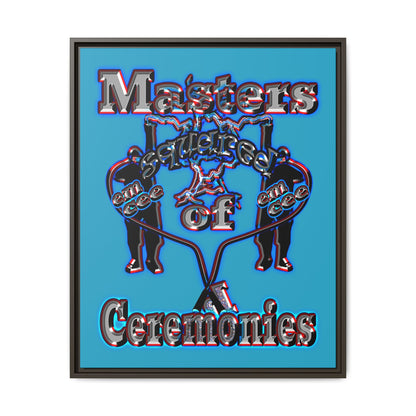 em cee squared - framed canvas art (turquoise)