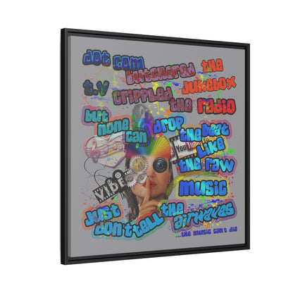 drop the beat - framed canvas art (grey)