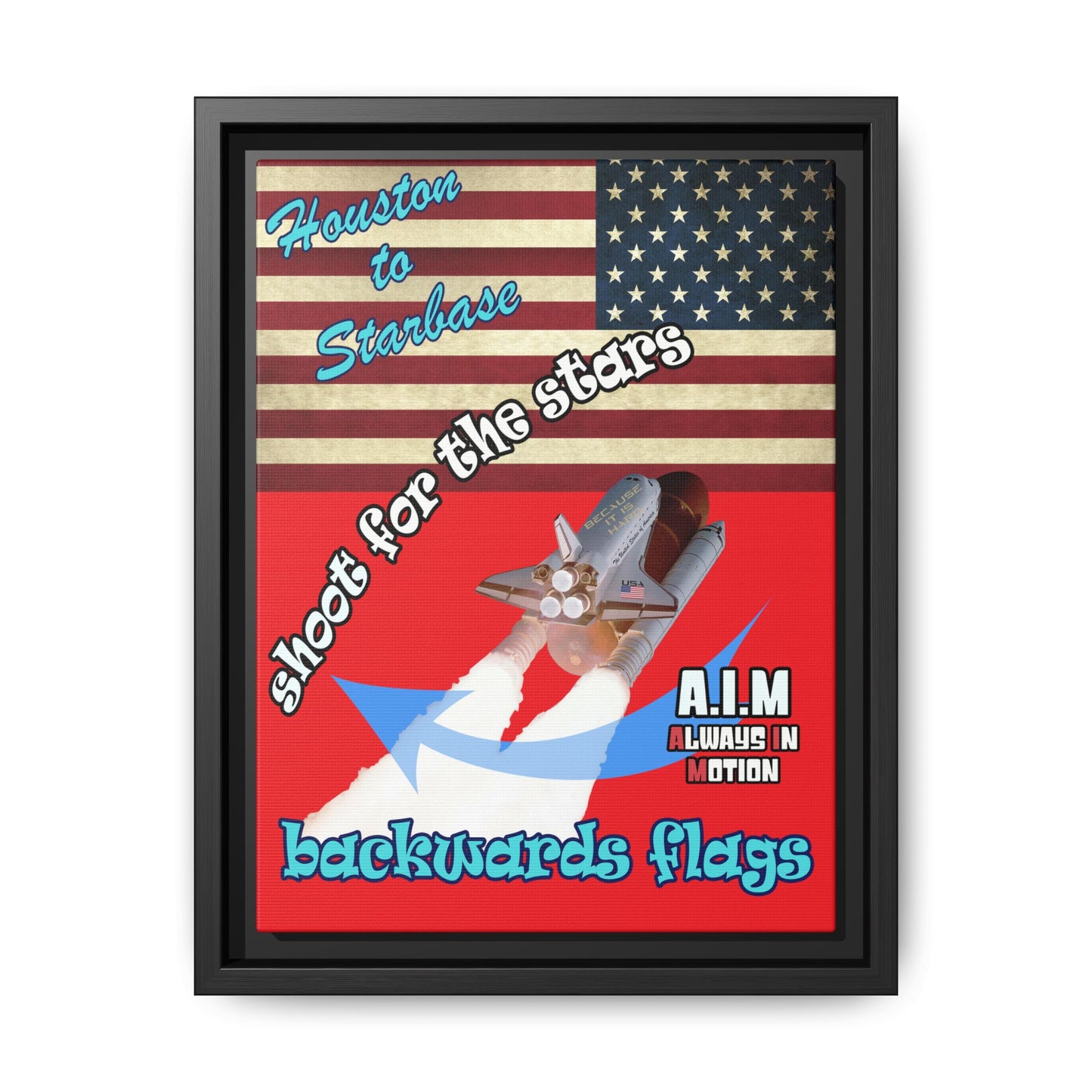 shoot for the stars - framed canvas art (red)
