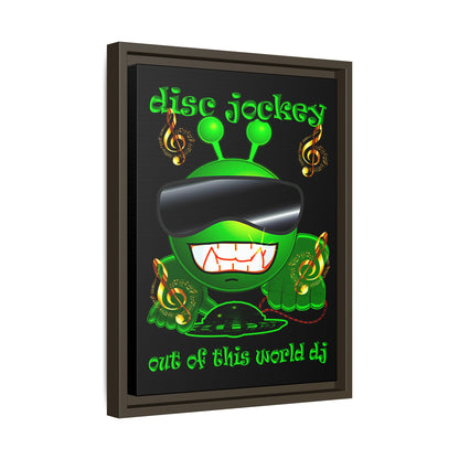 disc jockey - framed canvas art (black)