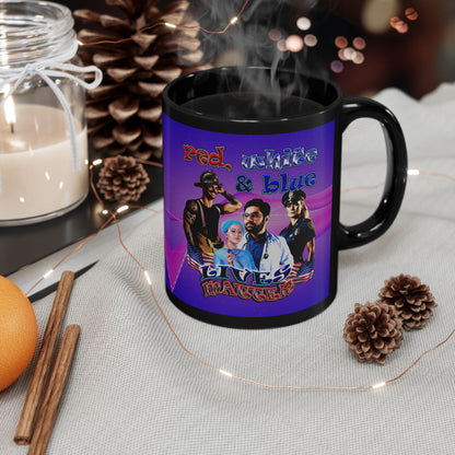 rw&b lives matter - Black Mug (purple-pink wave)