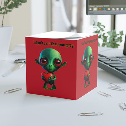 I don't care that your grey - note cube (dark red)
