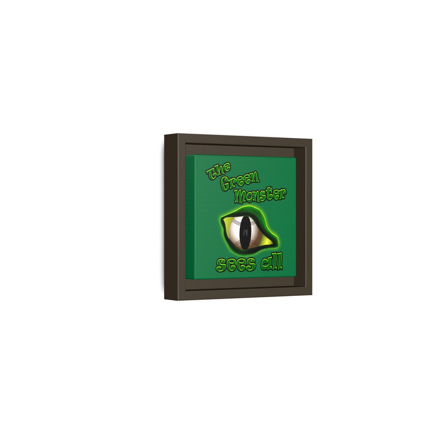 green monster - framed canvas art (dark green)