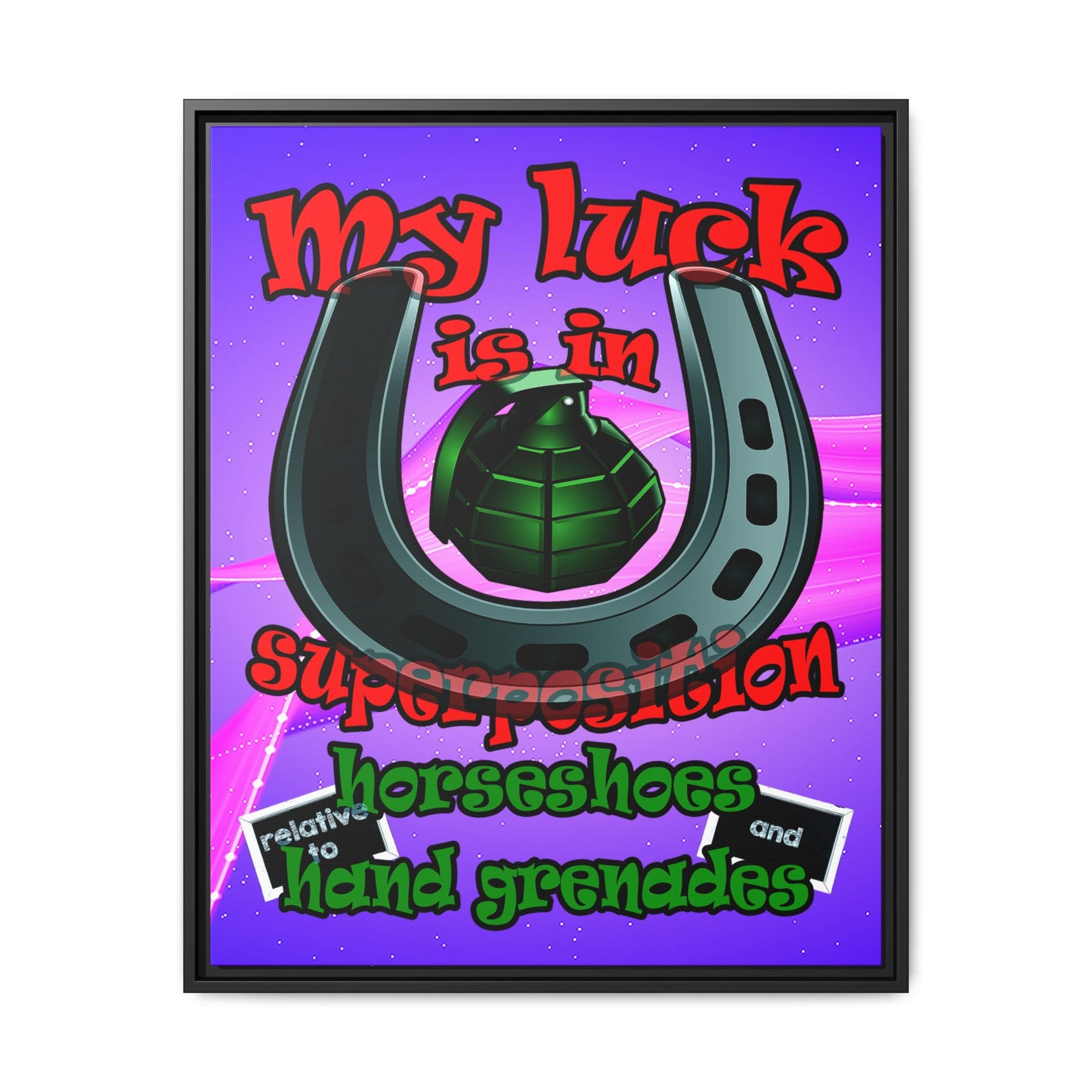 my luck - framed canvas art (purple-pink wave)