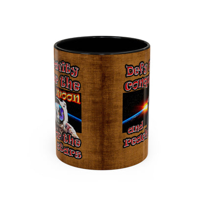defy conquer reach - Accent Mug (brown papyrus)