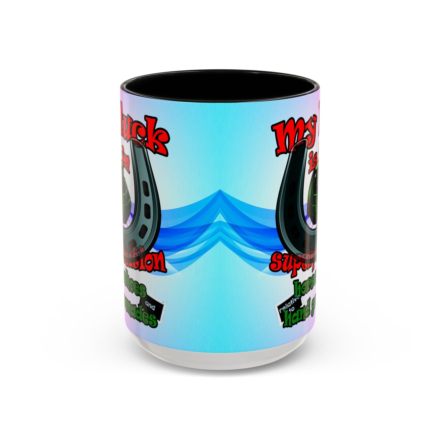 my luck - Accent Mug (light blue-pink wave)
