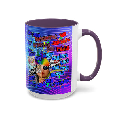 drop the beat - Accent Mug (purple wave)