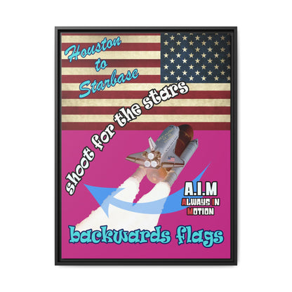shoot for the stars - framed canvas art (pink)